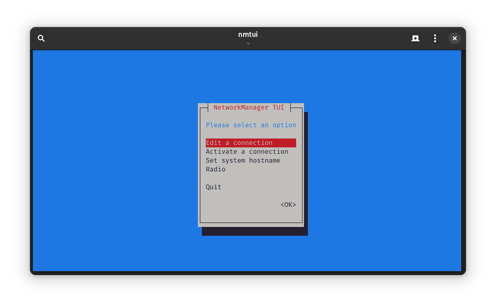 nmtui
